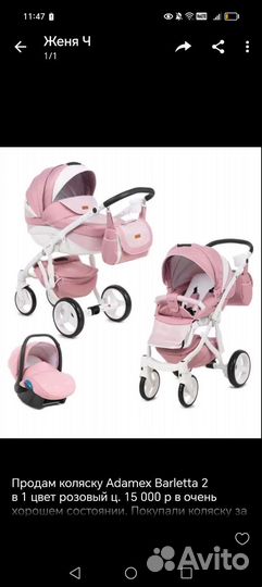 Коляска 2 в 1 adamex barletta