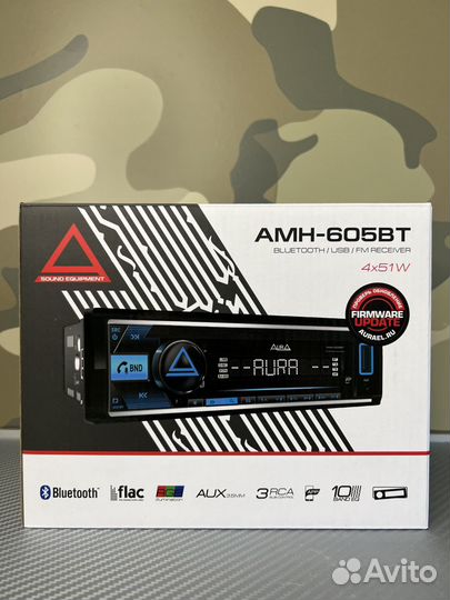 Магнитола Aura AMH-605BT съемная панель, 4х51 Вт