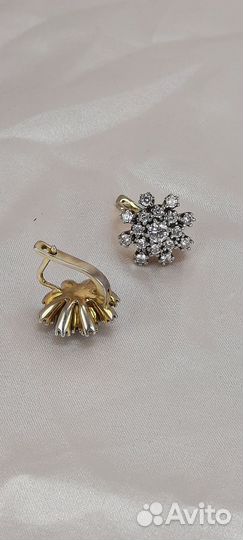 Серьги с фианитами (в), серебро 925 пробы