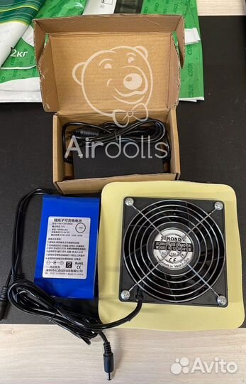 Аккумулятор, вентилятор, зарядка для надувного