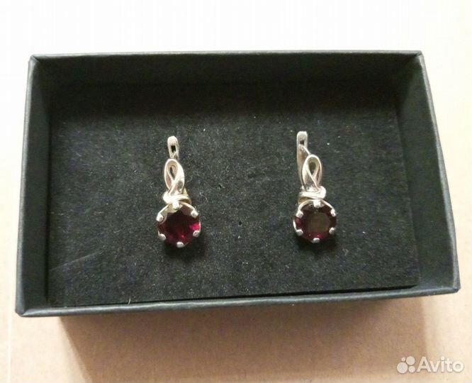 Серьги серебро 925 с рубином Новые
