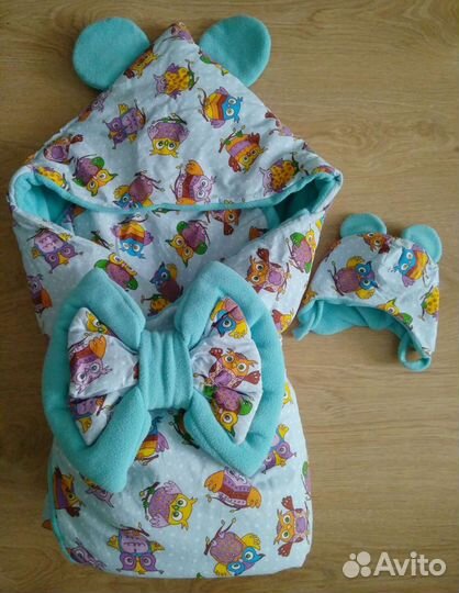 Конверт-одеяло с шапкой, зима