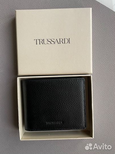 Новый кожаный кошелек мужской Trussardi