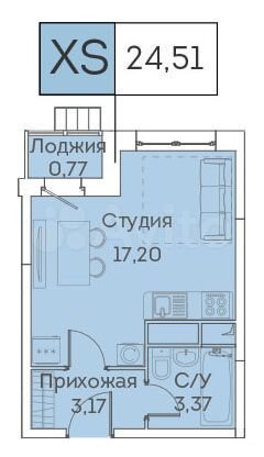 Квартира-студия, 24,5 м², 21/24 эт.