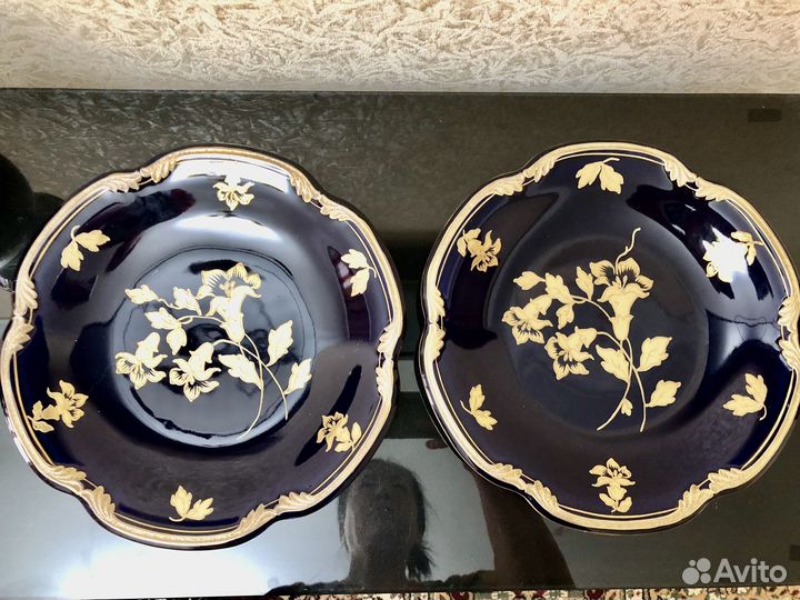 Большие блюдо cobalt Ильменау