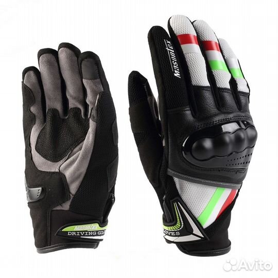 Мото перчатки masontex M38 зелено-красный