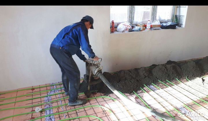 Полусухая стяжка пола под ключ