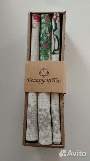 Кухонные полотенца лён набор 3 шт