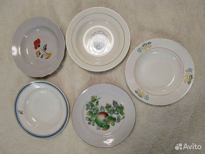 Тарелки ГДР и СССР, салатники Дулево