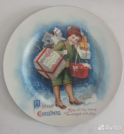 Тарелка с рождественским принтом, сувенир