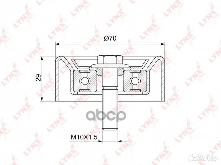 Ролик отклонит.поликлин.ремня PB-7207 lynxauto