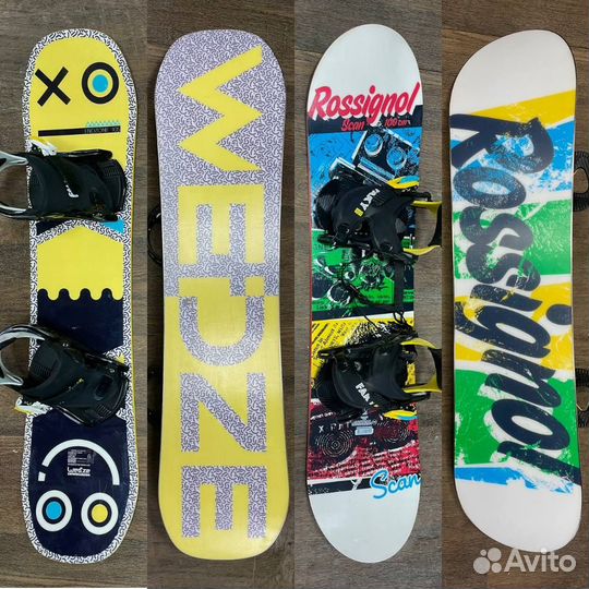 Детские сноуборды с креплениями 80-117