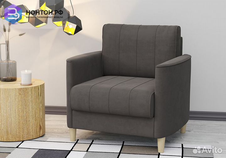 Кресло Лора серо-коричневое