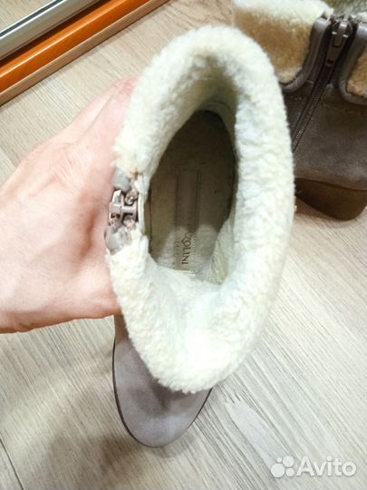 Ботильоны замшевые на овчине