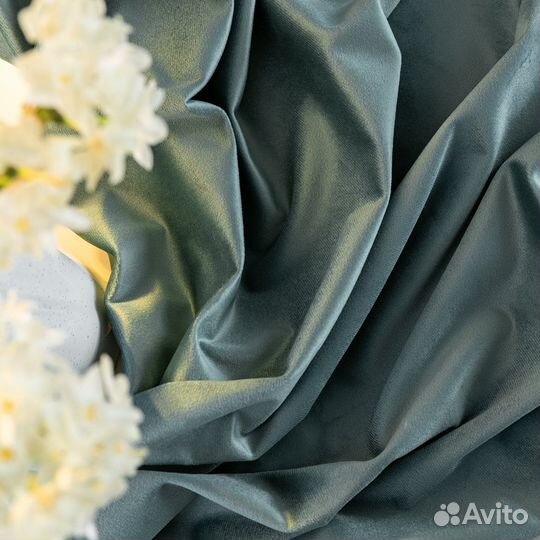 Шторы бархат Беллиссимо циан