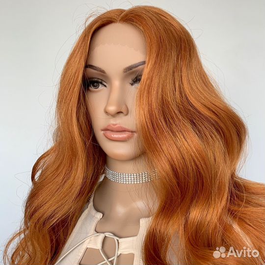 Парики рыжие lace front волнистые