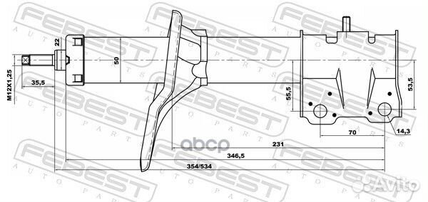 Амортизатор перед прав лев Febest 321 G32200L