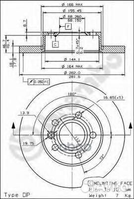 Диск тормозной Standard перед 08713210 Brembo