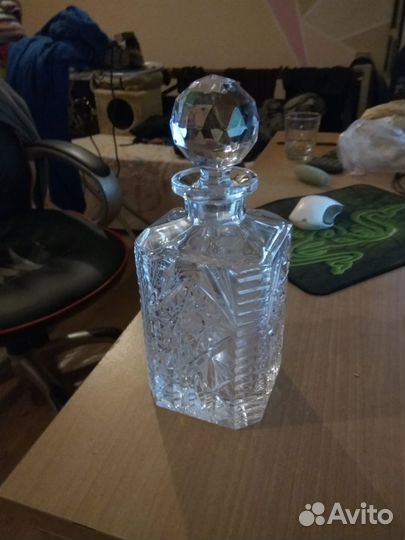 Штоф квадратный, хрусталь