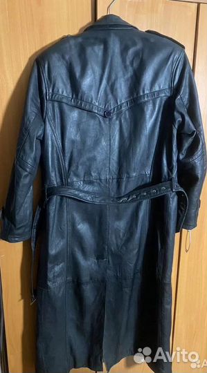 Кожаный плащ мужской