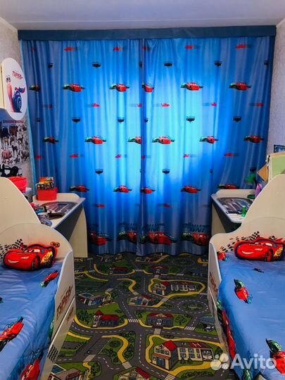 Комплект в детскуюТачки» : шторы,тюль,2покрывала