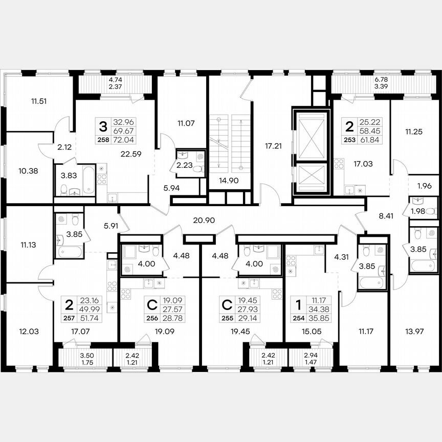 Квартира-студия, 28,8 м², 12/15 эт.