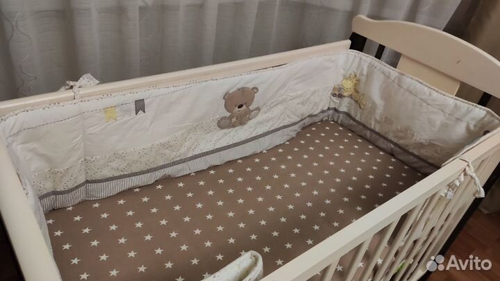 Детская кроватка Соня Мишка с-04 с ящиком