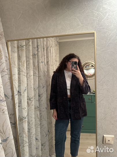 Вельветовый пиджак XL