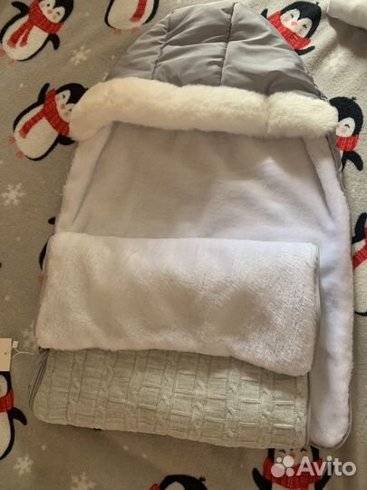 Детский зимний конверт новый на выписку в коляску