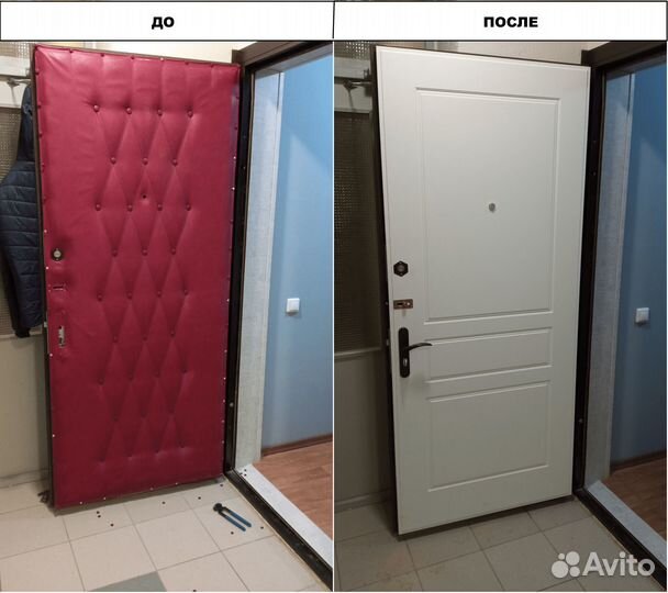 Установка мдф панелей, Обивка дверей,Замена замков