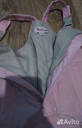 Зимние штаны болоневые на подтяжках для девочки