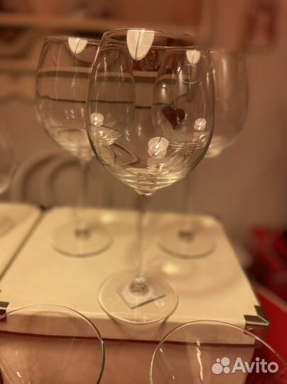 Бокалы коньяк, вино, мартинки, хрусталь