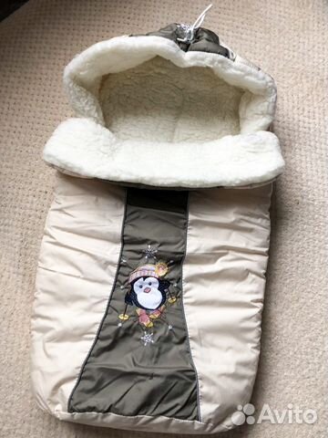 Конверт зимний в коляску на овчине