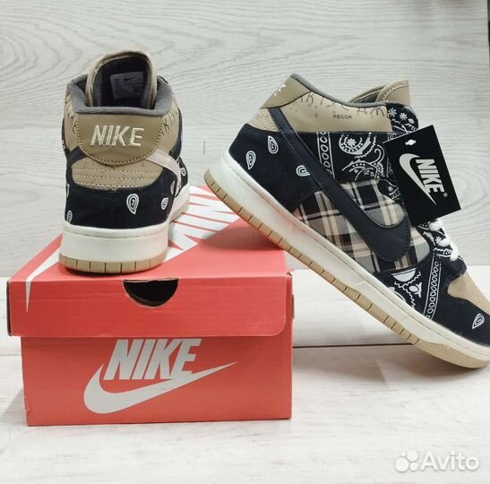 Кроссовки nike travis scott sb dunk mid зимние