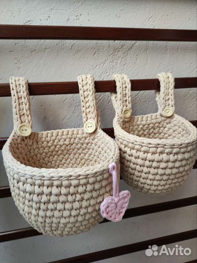 Корзинка, органайзер на кроватку,набор корзин