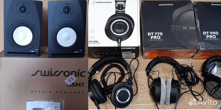 Студийные наушники, мониторы Yamaha HS7, Adam t7v