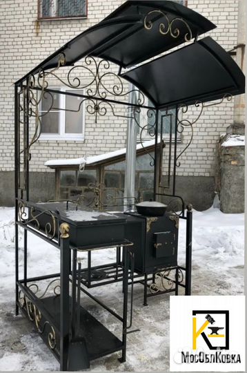 Мангал с крышей