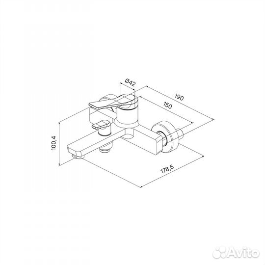 Смеситель для ванны/душа Iddis Parker parbl02i0
