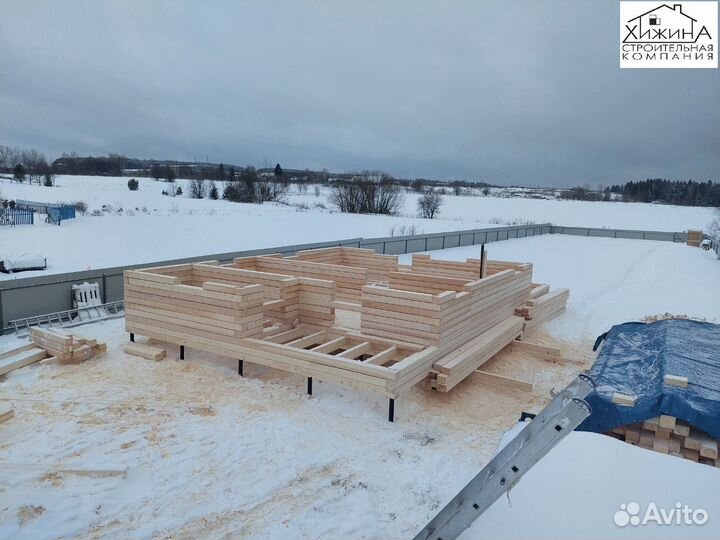 Дома срубы из бруса 8х8 с террасами строительство