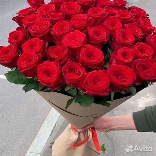 Розы высокие Доставка цветов