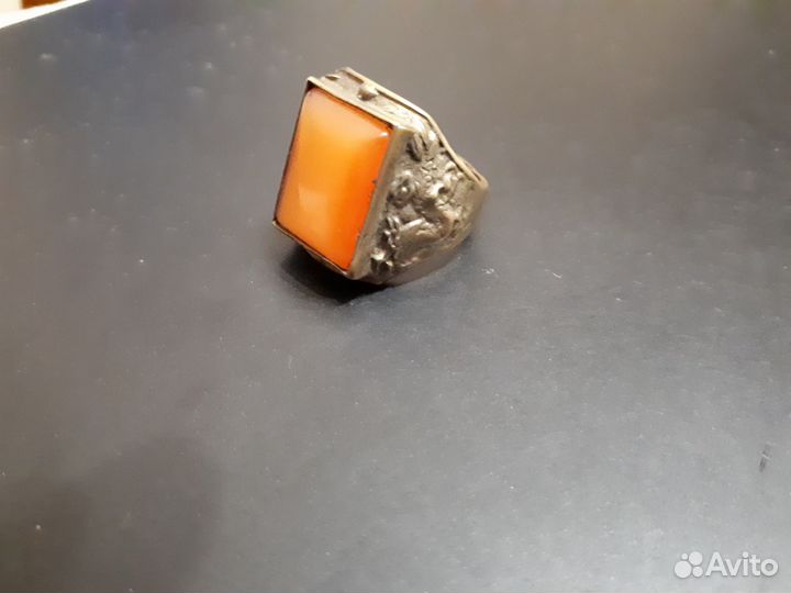 Перстень Тибет Жадеит Дракон