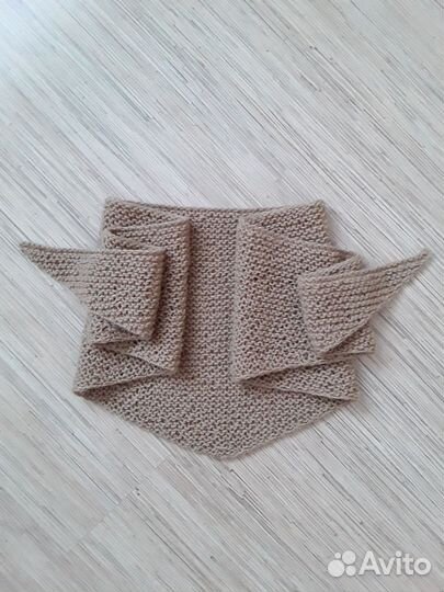 Шарф бактус вязаный бежевый