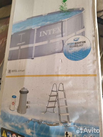 Каркасный бассейн intex 3,7м*99см