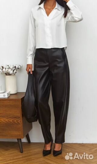 Брюки кожаные из экокожи женские 42-44