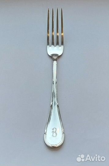 Антикварная Серебряная вилка Рельеф серебро