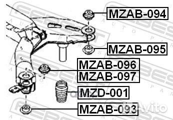 Отбойник амортизатора зад прав/лев MZD001 F