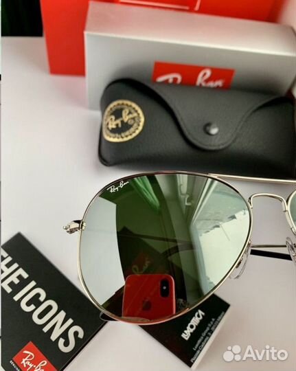 Очки ray ban aviator зеркальные