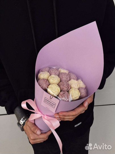 Шоколадные розы пионы съедобный букет