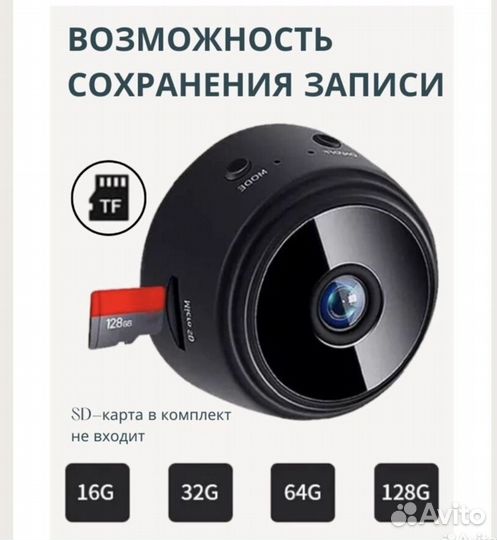 Мини Камера видеонаблюдения wifi