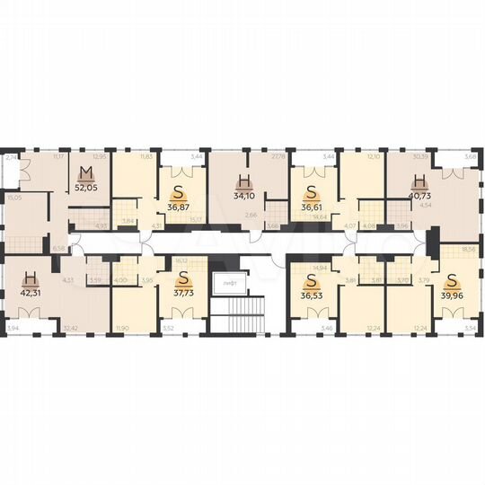 1-к. квартира, 40 м², 2/5 эт.